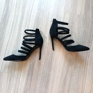 Boohoo Black Strappy Stilettos